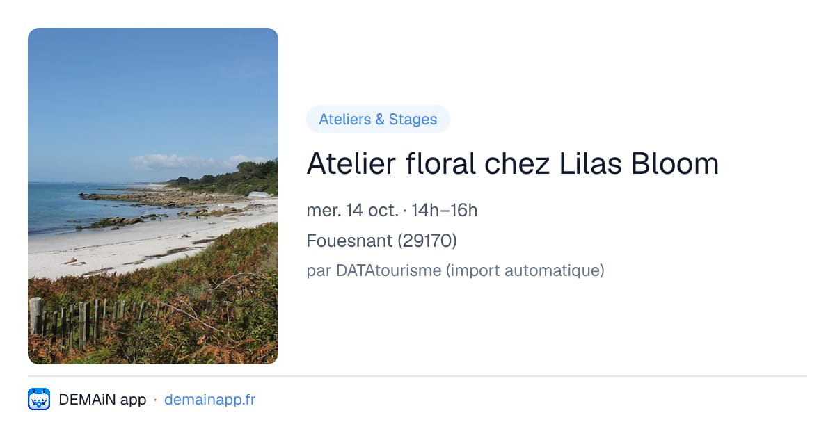 Atelier floral chez Lilas Bloom — Fouesnant