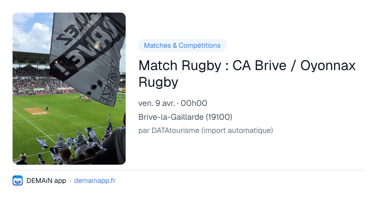 Match Rugby : CA Brive / Oyonnax Rugby — Brive-la-Gaillarde