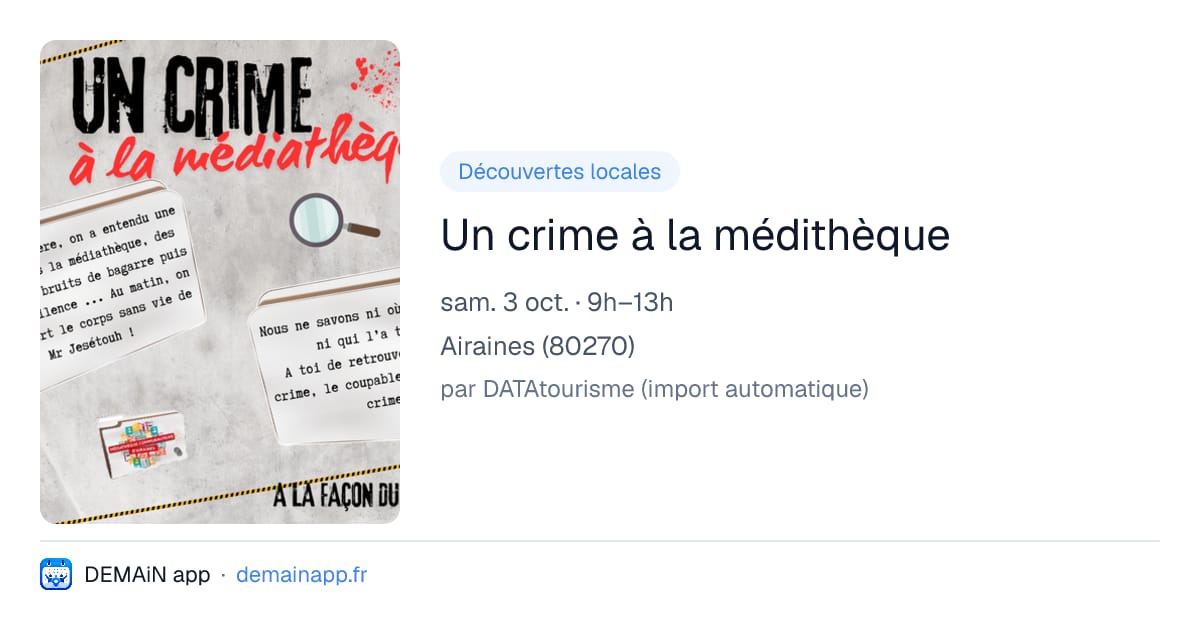 Un crime à la médithèque — Airaines