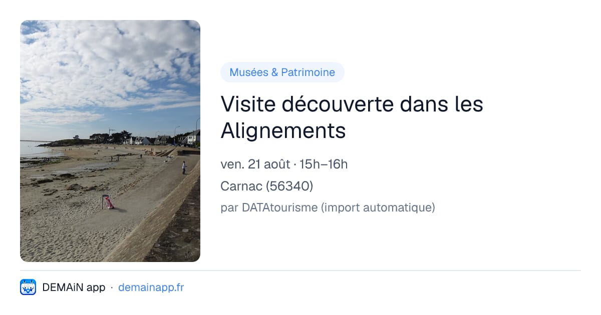 Visite découverte dans les Alignements — Carnac