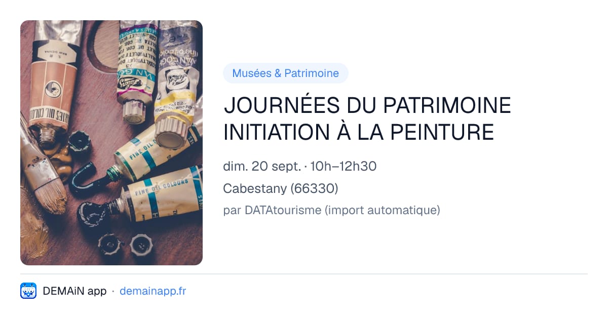 JOURNÉES DU PATRIMOINE INITIATION À LA PEINTURE — Cabestany
