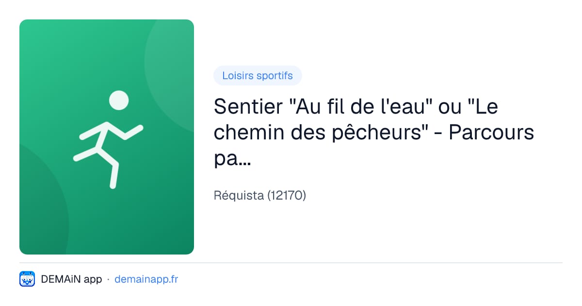 Sentier "Au fil de l'eau" ou "Le chemin des pêcheurs" - Parcours passion — Réquista