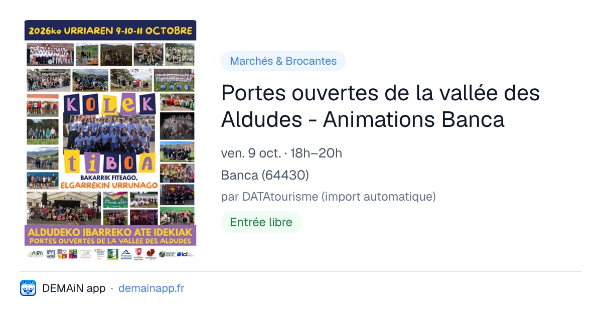 Portes ouvertes de la vallée des Aldudes - Animations Banca — Banca
