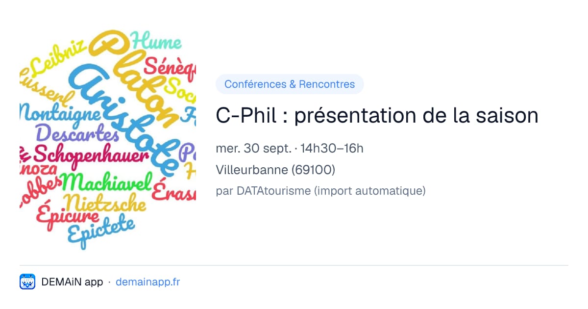 C-Phil : présentation de la saison — Villeurbanne
