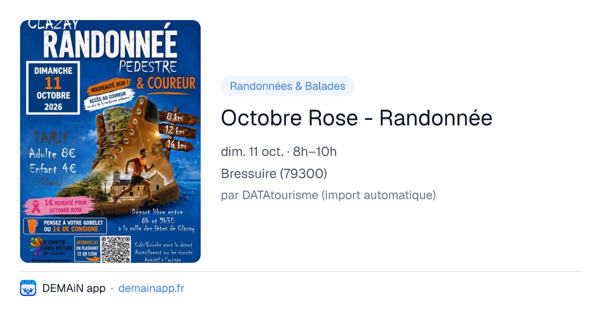 Octobre Rose - Randonnée — Bressuire
