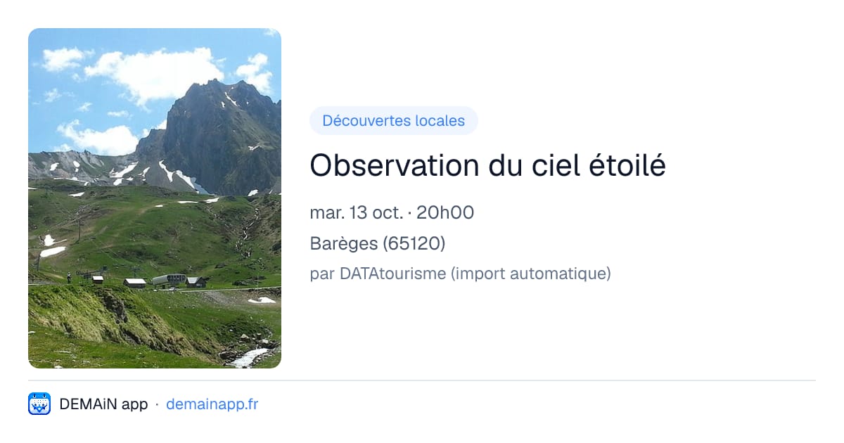Observation du ciel étoilé — Barèges