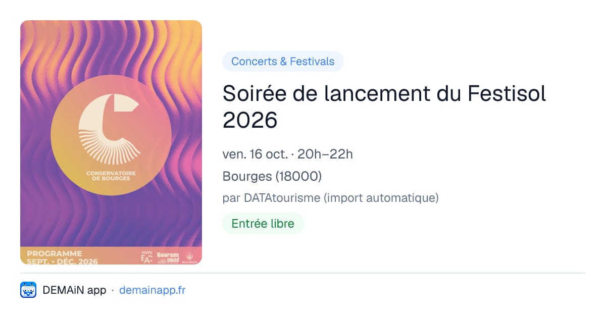 Soirée de lancement du Festisol 2026 — Bourges