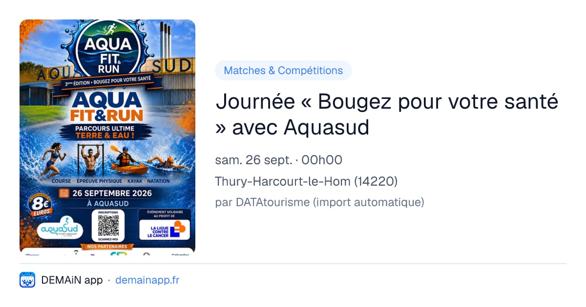 Journée « Bougez pour votre santé » avec Aquasud — Thury-Harcourt-le-Hom