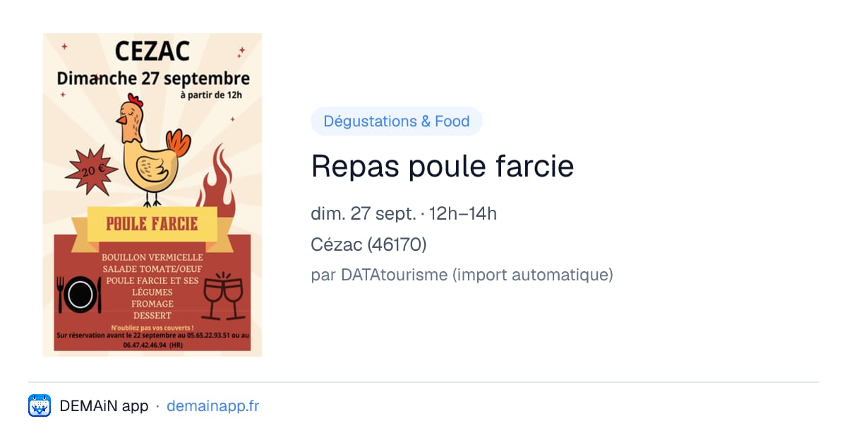 Repas poule farcie — Cézac