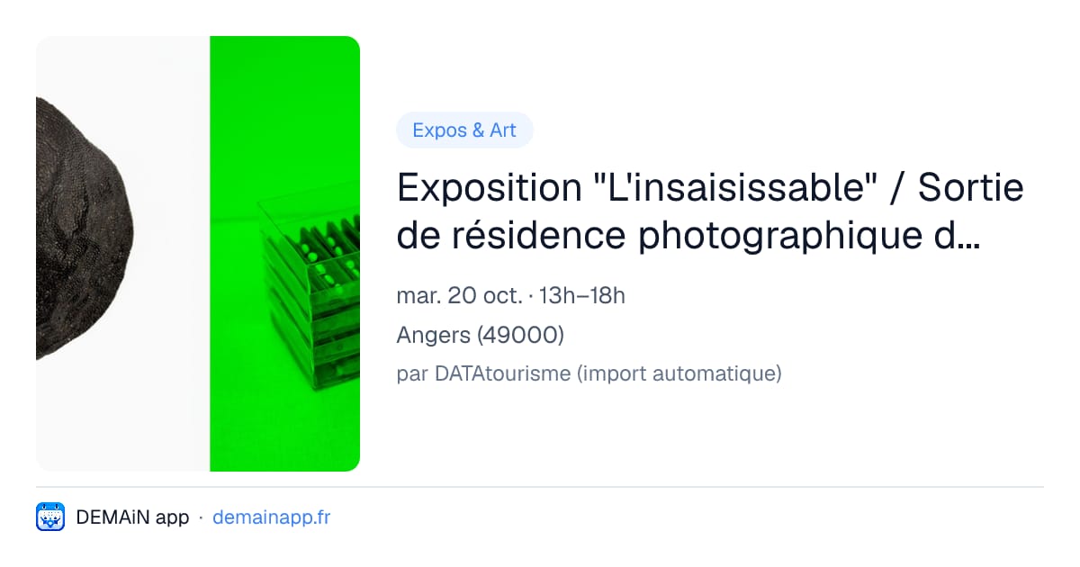Exposition "L'insaisissable" / Sortie de résidence photographique de l'artiste Julien Goldstein — Angers