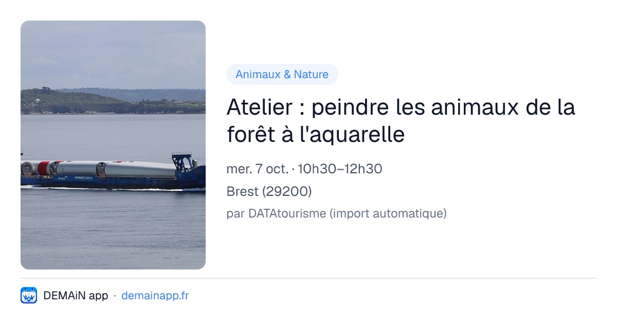 Atelier : peindre les animaux de la forêt à l'aquarelle — Brest