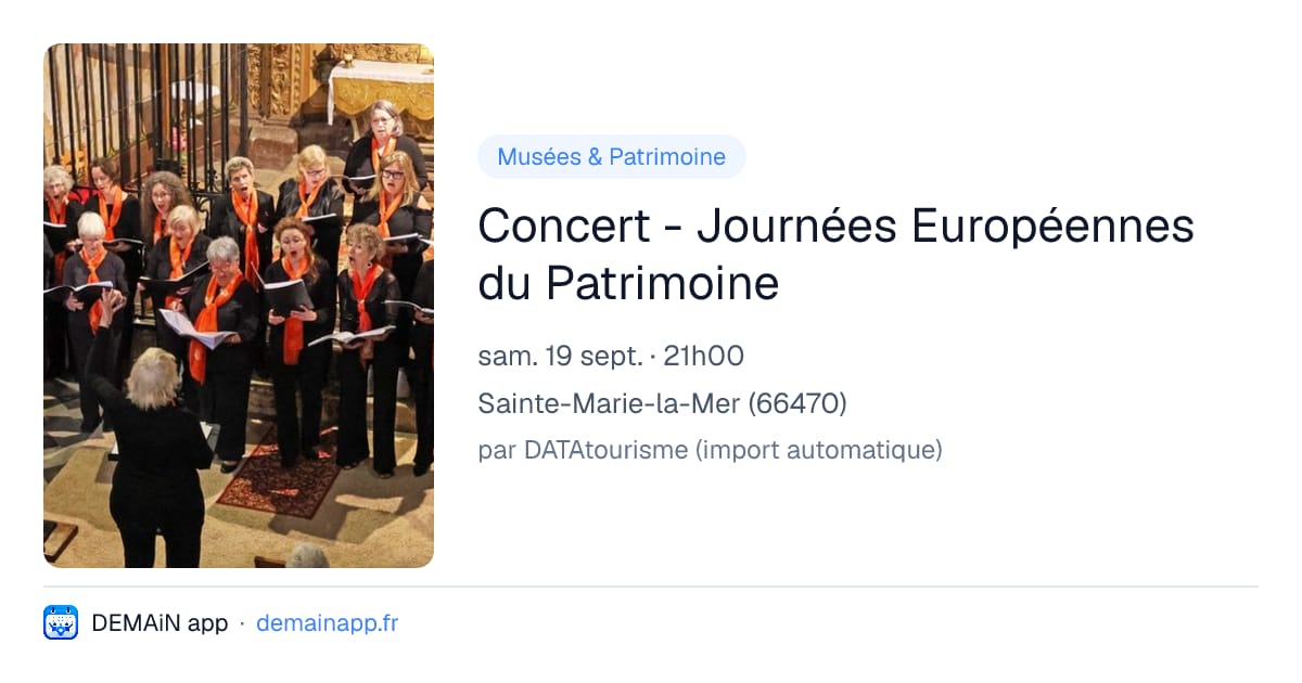 Concert - Journées Européennes du Patrimoine — Sainte-Marie-la-Mer