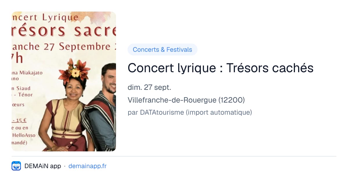 Concert lyrique : Trésors cachés — Villefranche-de-Rouergue