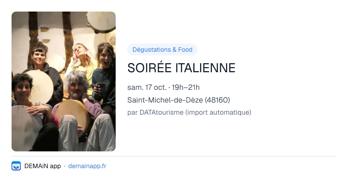 SOIRÉE ITALIENNE — Saint-Michel-de-Dèze