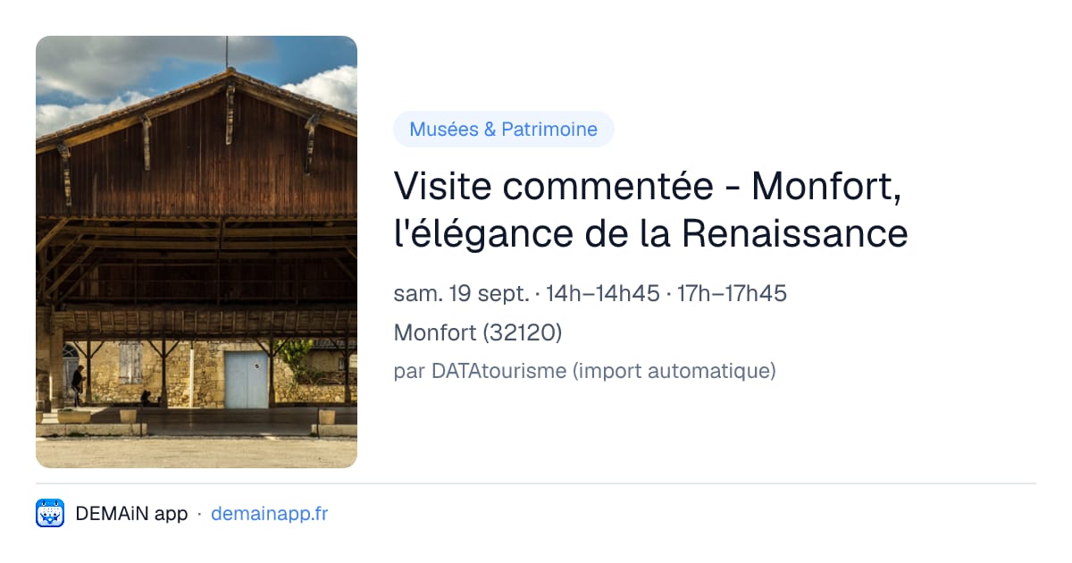 Visite commentée - Monfort, l'élégance de la Renaissance — Monfort
