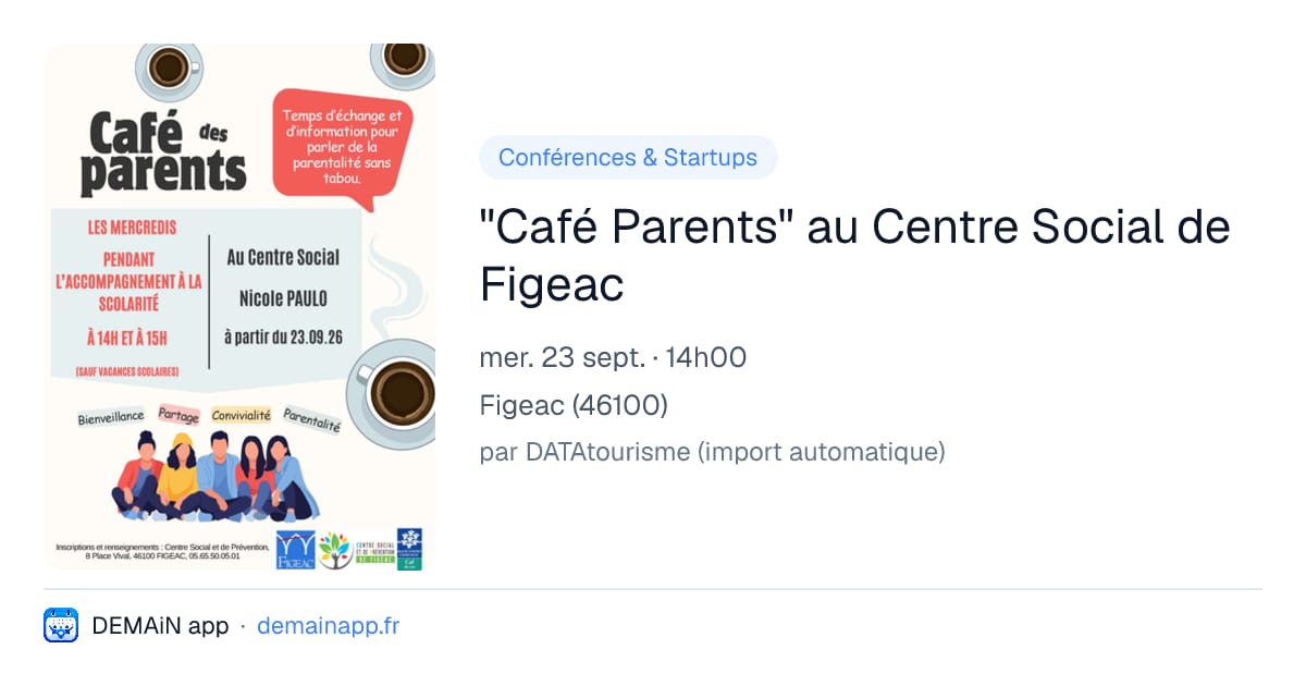 "Café Parents" au Centre Social de Figeac — Figeac