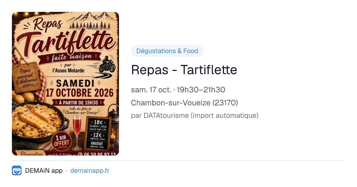 Repas - Tartiflette — Chambon-sur-Voueize