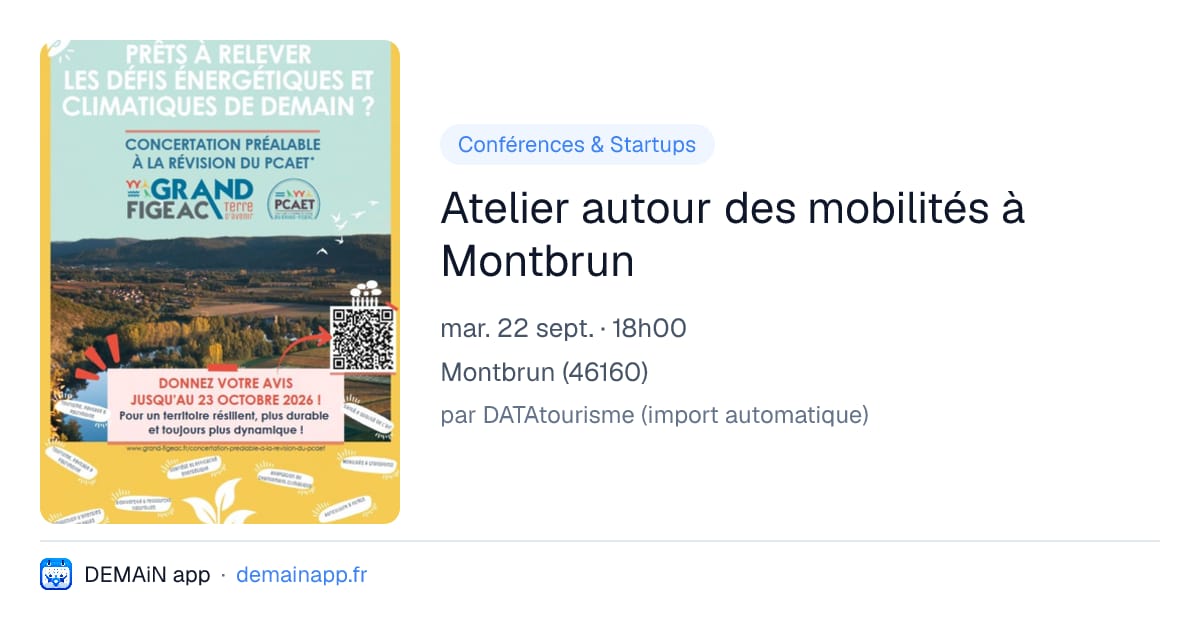 Atelier autour des mobilités à Montbrun — Montbrun