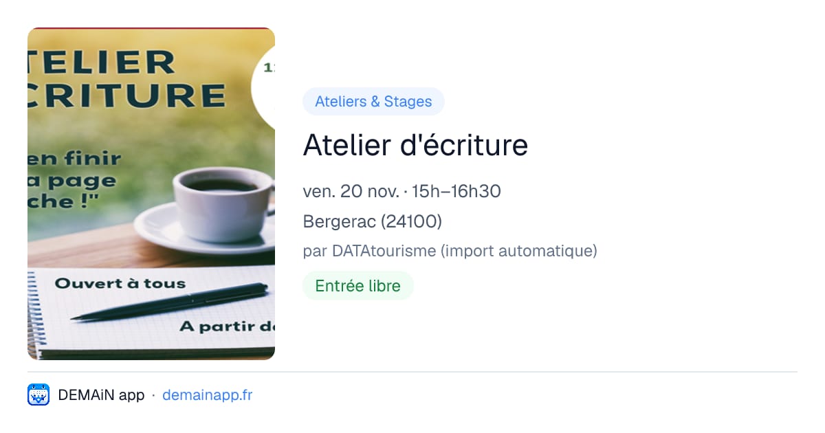 Atelier d'écriture — Bergerac