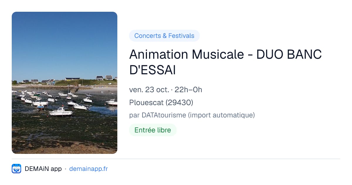 Animation Musicale - DUO BANC D'ESSAI — Plouescat