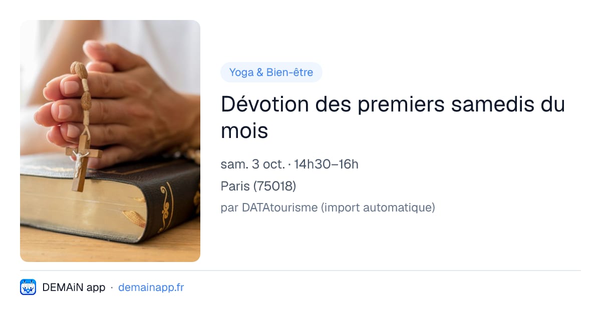 Dévotion des premiers samedis du mois — Paris