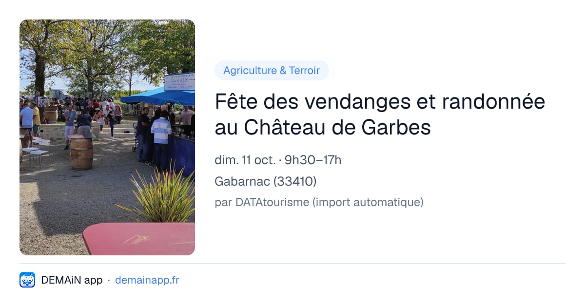 Fête des vendanges et randonnée au Château de Garbes — Gabarnac