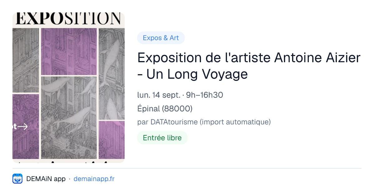 Exposition de l'artiste Antoine Aizier - Un Long Voyage — Épinal