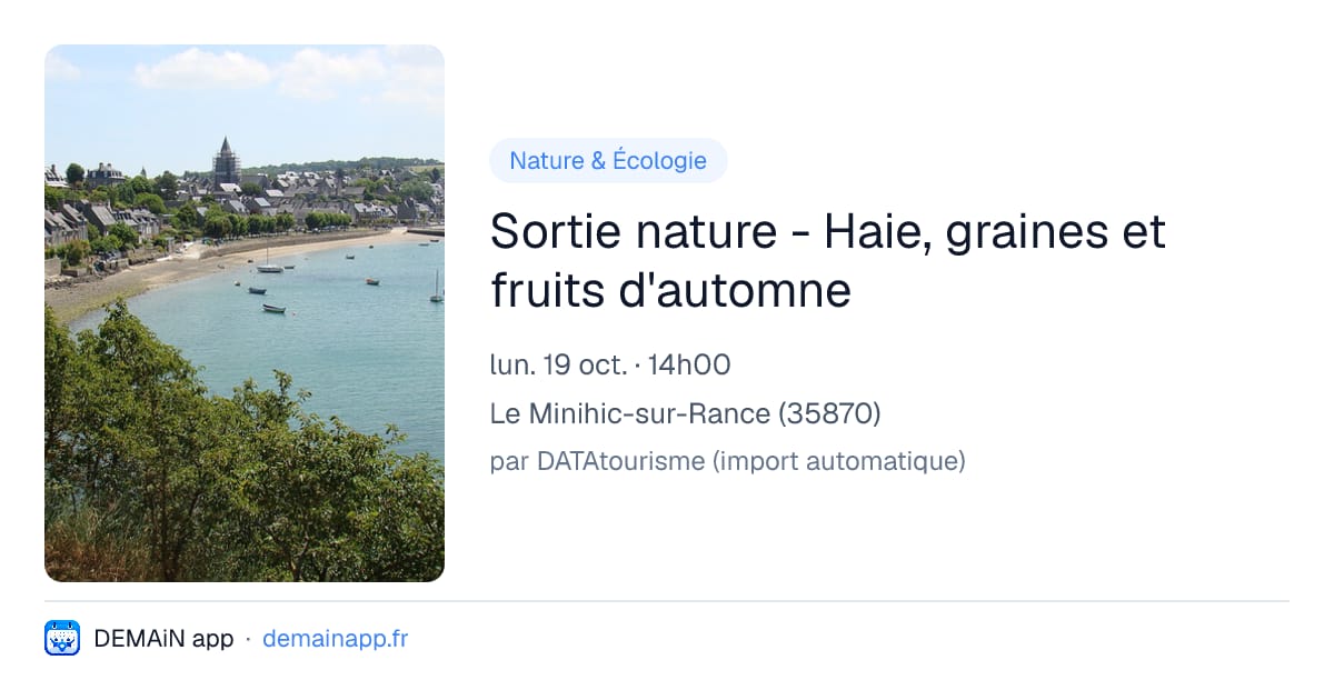 Sortie nature - Haie, graines et fruits d'automne — Le Minihic-sur-Rance