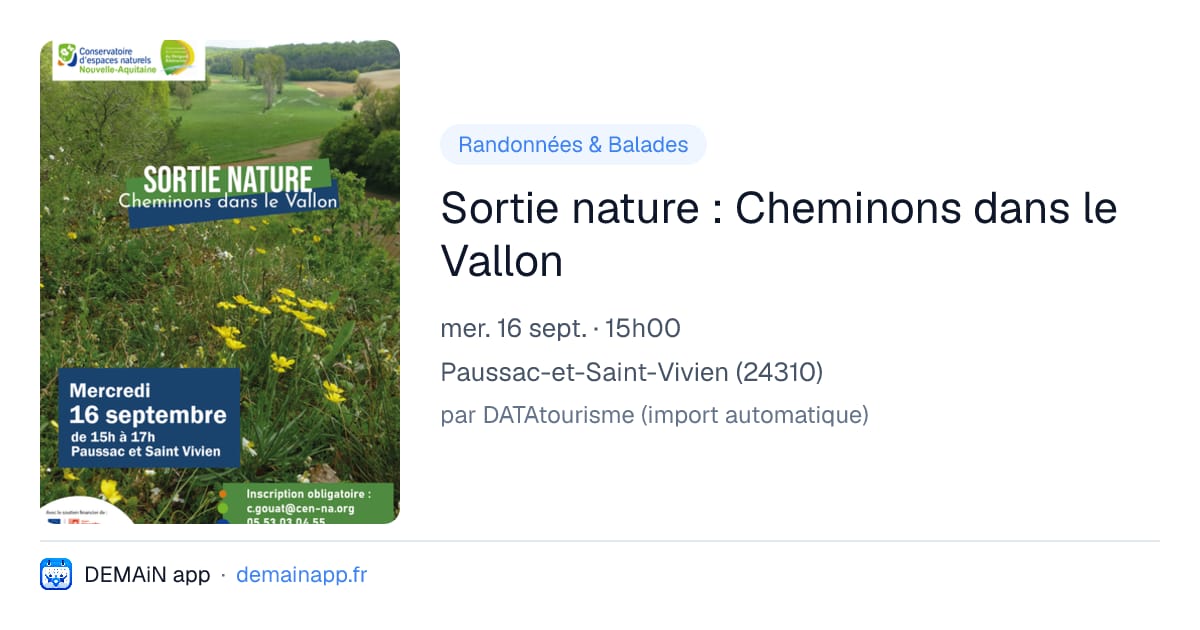 Sortie nature : Cheminons dans le Vallon — Paussac-et-Saint-Vivien