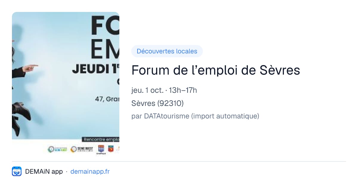 Forum de l’emploi de Sèvres — Sèvres