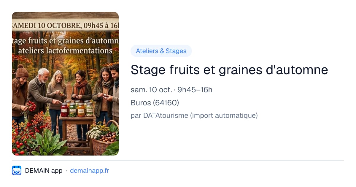 Stage fruits et graines d'automne — Buros