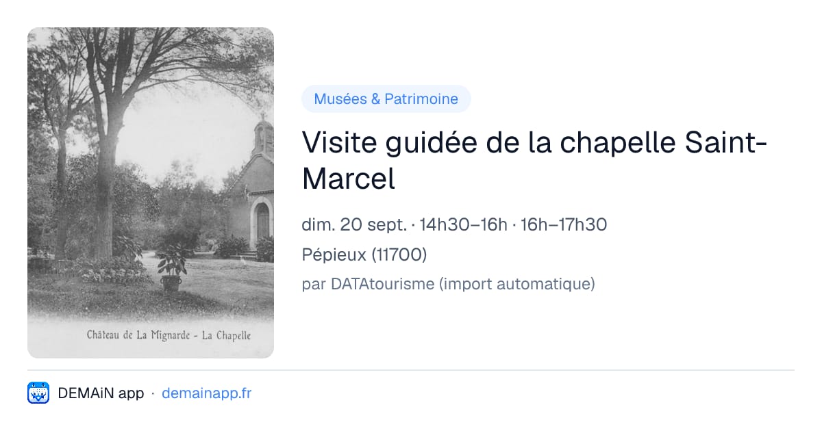 Visite guidée de la chapelle Saint-Marcel — Pépieux