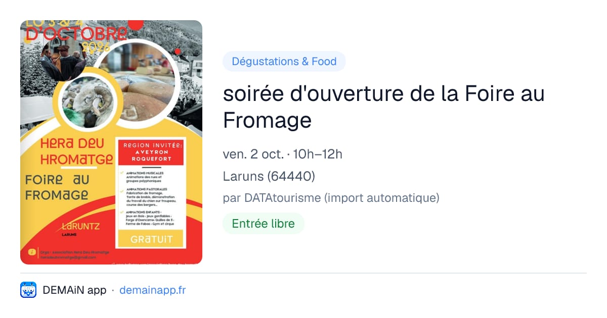 soirée d'ouverture de la Foire au Fromage — Laruns