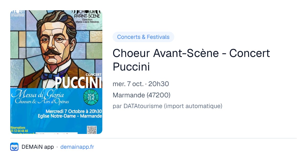 Choeur Avant-Scène - Concert Puccini — Marmande