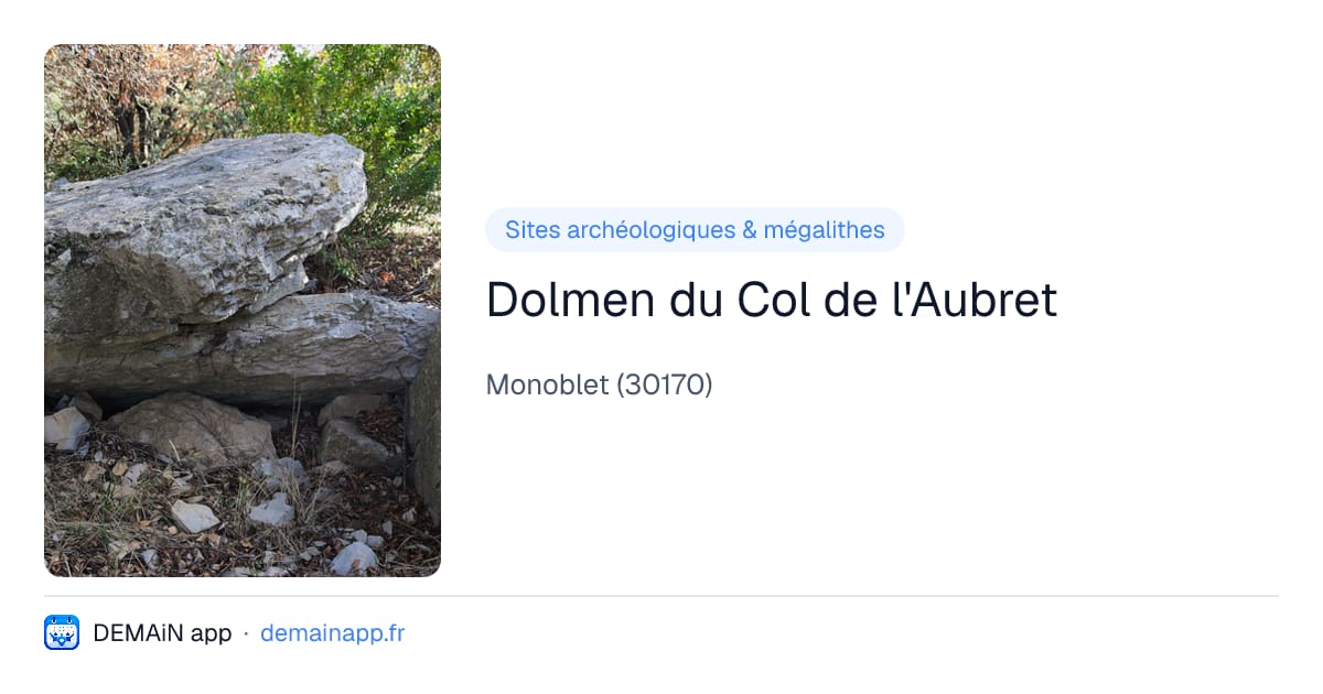 Dolmen du Col de l'Aubret — Monoblet