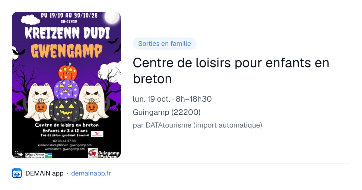Centre de loisirs pour enfants en breton — Guingamp