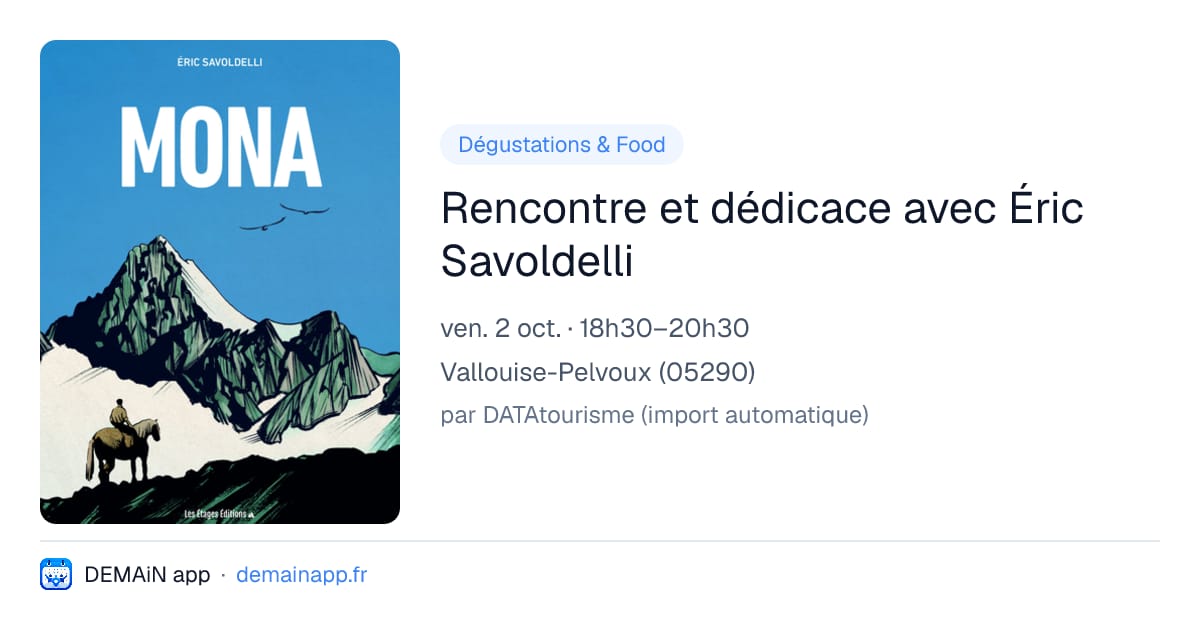 Rencontre et dédicace avec Éric Savoldelli — Vallouise-Pelvoux