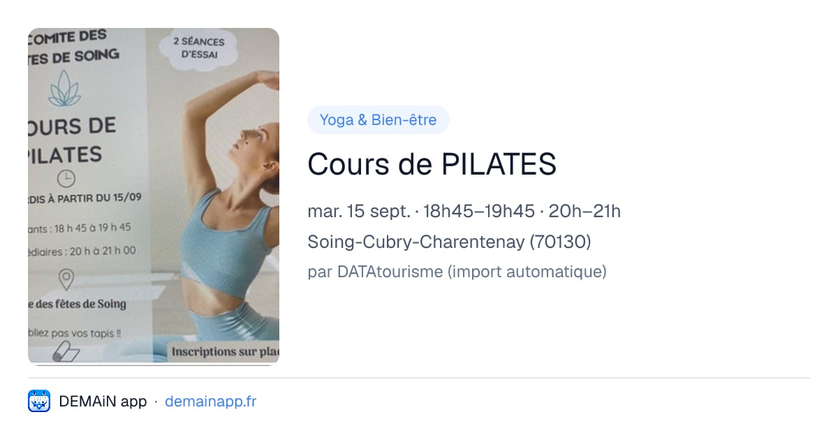 Cours de PILATES — Soing-Cubry-Charentenay