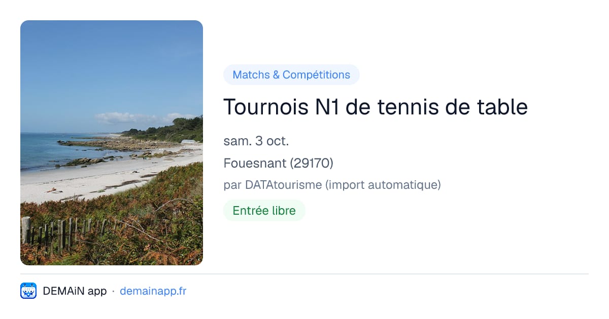 Tournois N1 de tennis de table — Fouesnant