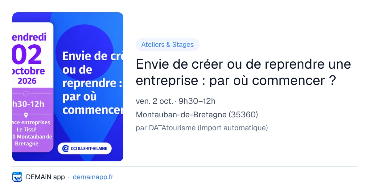 Envie de créer ou de reprendre une entreprise : par où commencer ? — Montauban-de-Bretagne