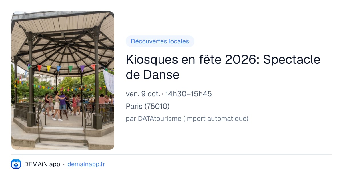 Kiosques en fête 2026: Spectacle de Danse — Paris