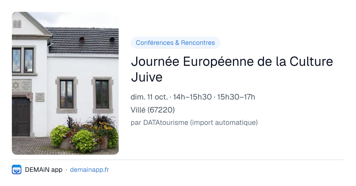 Journée Européenne de la Culture Juive — Villé