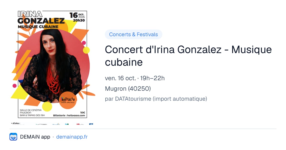 Concert d'Irina Gonzalez - Musique cubaine — Mugron