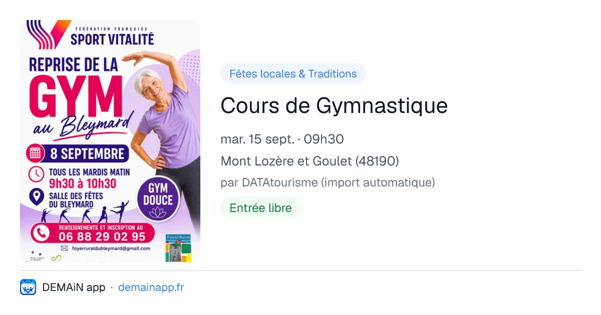 Cours de Gymnastique — Mont Lozère et Goulet