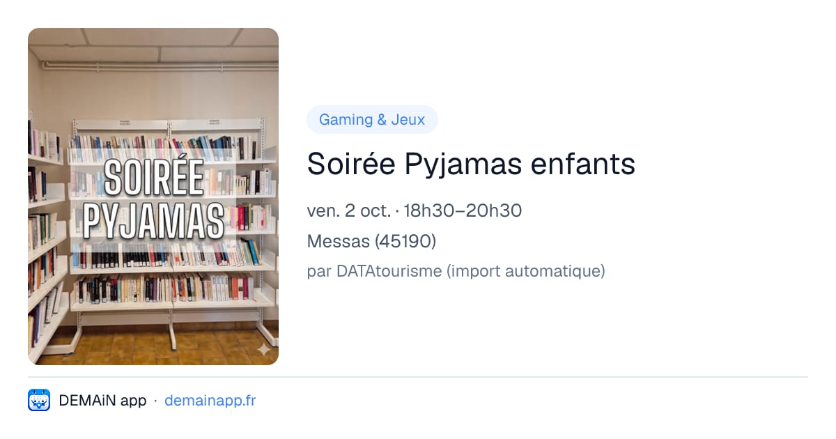 Soirée Pyjamas enfants — Messas