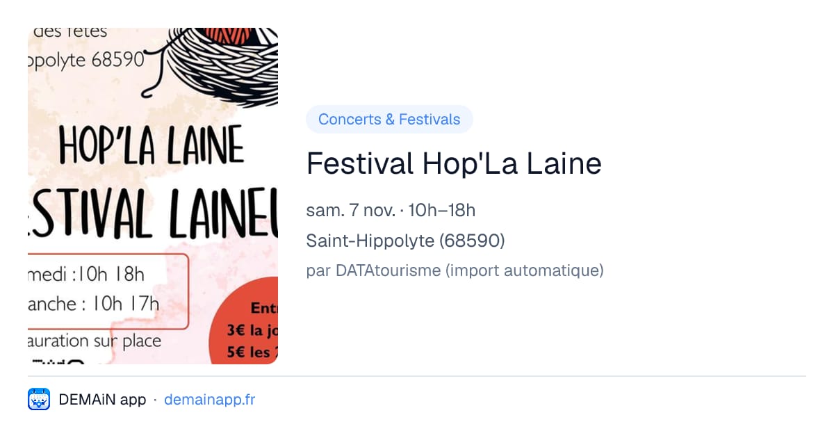 Festival Hop'La Laine — Saint-Hippolyte