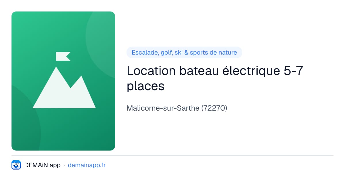 Location bateau électrique 5-7 places — Malicorne-sur-Sarthe
