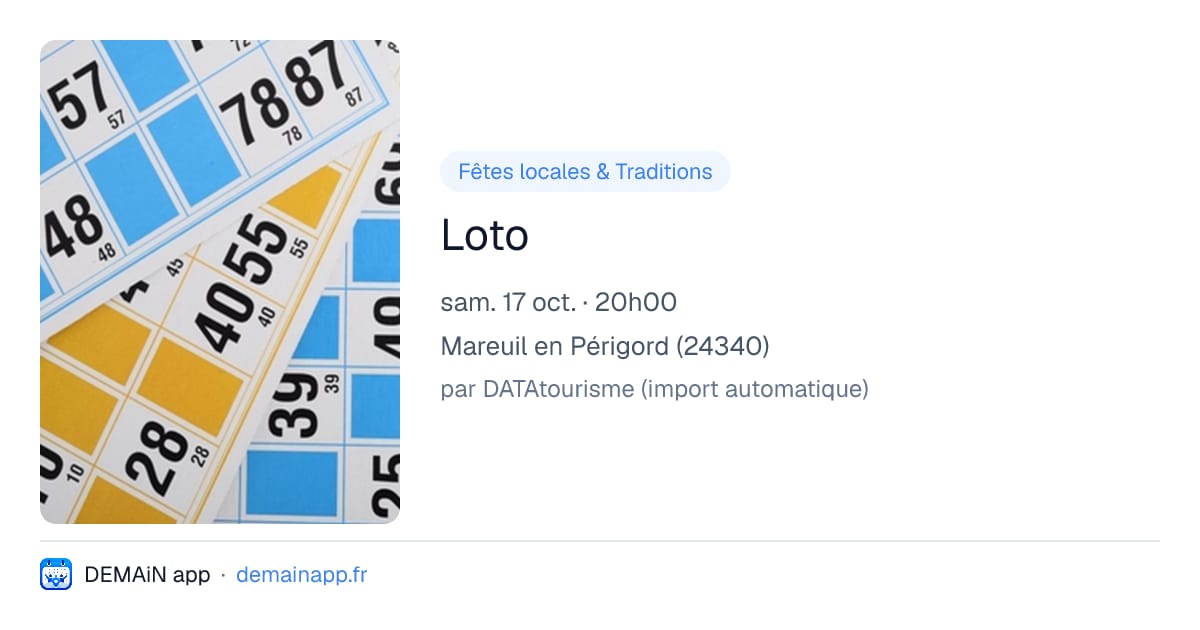 Loto — Mareuil en Périgord