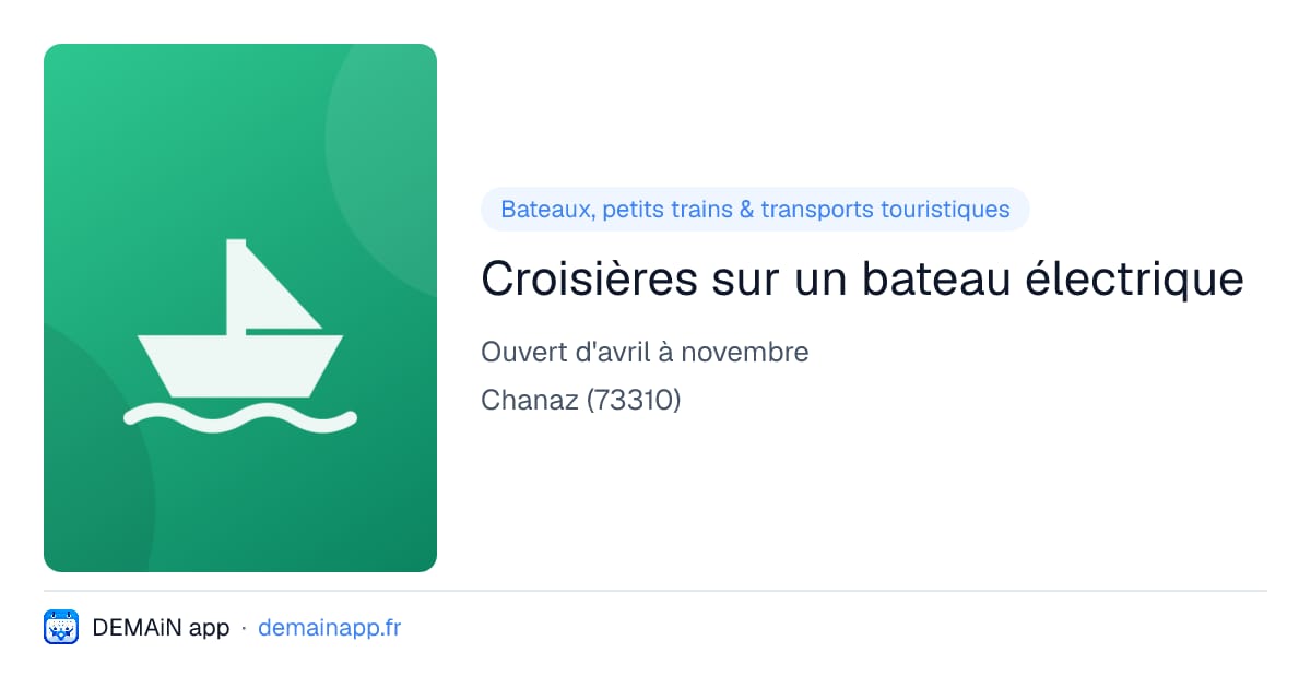 Croisières sur un bateau électrique — Chanaz