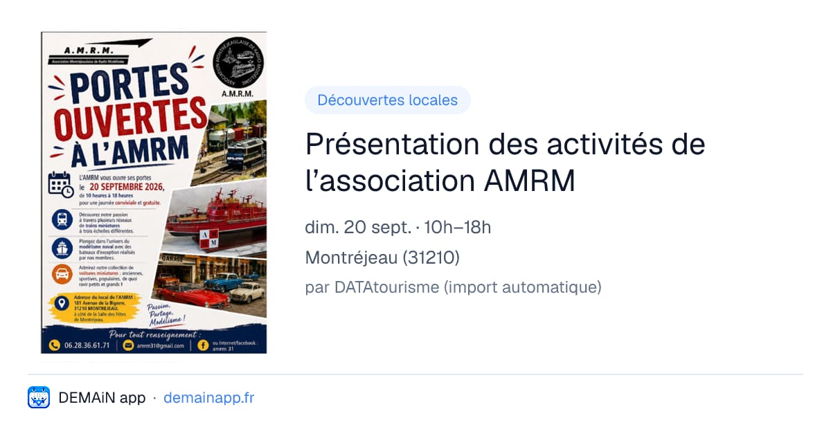 Présentation des activités de l’association AMRM — Montréjeau